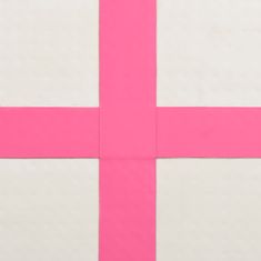 Vidaxl Napihljiva gimnastična podloga s tlačilko 300x100x15 cm roza
