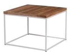 Fernity Cube miza 45x45 bela, profil 15 mm, vrh, lakiran, naravni hrast