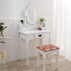 tectake Starinska toaletna mizica z ogledalom in s stolom
