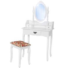 tectake Starinska toaletna mizica z ogledalom in s stolom