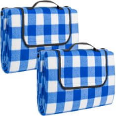 tectake 2 odeji za piknik 200 × 150 cm Modra