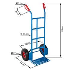 tectake Voziček z nakladalno površino do 200 kg Modra