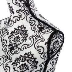 tectake Krojaška lutka z zgornjim delom ženskega telesa Črno-bel cvetlični vzorec