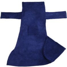 tectake 2 odeji z rokavi 180 x 150 cm, Modra
