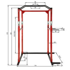 tectake Fitnes kletka Črna/rdeča