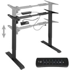 tectake Podnožje za pisalno mizo z električno nastavljivo višino 85 129 x 65 x 71 121 cm Črna