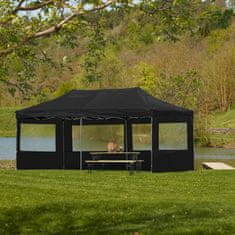 tectake Zložljivi gazebo 3 × 6 m s 4 stranicami – Viola Črna