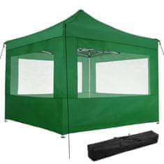 tectake Zložljivi gazebo 3 × 3 m z 4 stranicama – Olivia Zelena