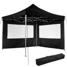 tectake Zložljivi gazebo 3 × 3 m z 2 stranicama – Olivia Črna