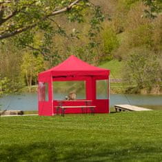 tectake Zložljivi gazebo 3 × 3 m z 4 stranicama – Olivia Rdeča