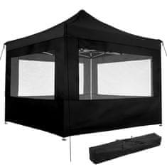 tectake Zložljivi gazebo 3 × 3 m z 4 stranicama – Olivia Črna