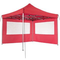 tectake Zložljivi gazebo 3 × 3 m z 4 stranicama – Olivia Rdeča