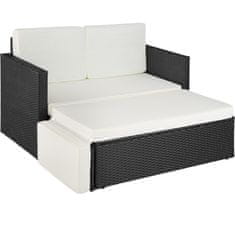 tectake Rattan sofa Corfu Črna