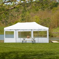 tectake Zložljivi gazebo 3 × 6 m z 2 stranicama – Viola Bela