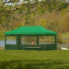 tectake Zložljivi gazebo 3 × 6 m z 2 stranicama – Viola Zelena