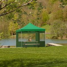 tectake Zložljivi gazebo 3 × 3 m z 2 stranicama – Olivia Zelena