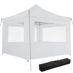 tectake Zložljivi gazebo 3 × 3 m z 4 stranicama – Olivia Bela