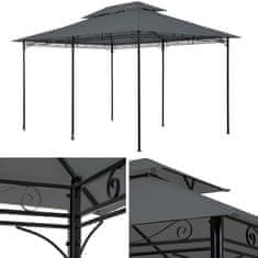 tectake Razkošni gazebo 4 × 3 m s 6 stranskimi paneli Antracitna