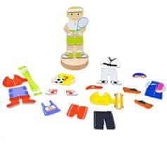 Bigjigs Toys Magnetno oblačenje Puzzle Športne dejavnosti