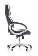 Halmar Barton pisarniški stol z naslonjali za roke - črno/bel