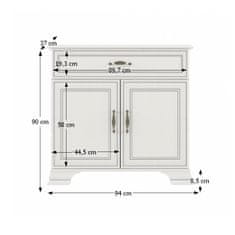 KONDELA Dvovratna komoda Tiffy 2D1S - woodline krem