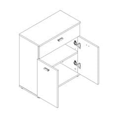 KONDELA Dvovratna komoda Nena 2 - bela