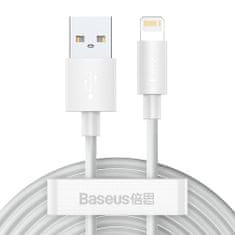 BASEUS Simple Wisdom 2x kabel USB / Lightning PD 2.4A 1.5m, bela