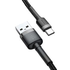 BASEUS Cafule kabel USB / USB C QC 3.0 3A 1m, črna/siva