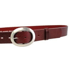 Penny Belts Ženski usnjen pas 11895 Temno rdeč (Dolžina pasu 115 cm)