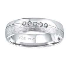 Silvego Poročni srebrni prstan Presley za ženske QRZLP012W (Obseg 59 mm)