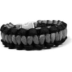 Cordell Paracord zapestnica Solomon črno-siva z odsevnimi nitmi (Dimenzije XL ( 20 - 21 cm ))