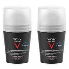 Vichy Set deodorantov za občutljivo kožo Homme 48H Deo roll-on (Anti-Transpirant Extra Sensitive) 2 x 50 m