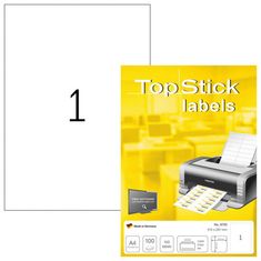 Herma Top Stick 8720 etikete, 210 x 297 mm, bele, 100/1