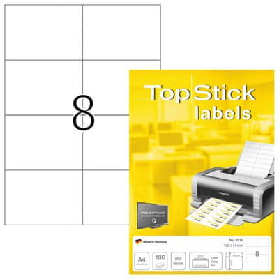 Herma Top Stick 8716 etikete, 105 x 74 mm, bele, 100/1