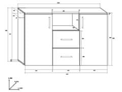 Meblocross Komoda Stella - sonoma svetla / sonoma temna