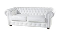 Pyka Usnjena trosed Chesterfield - wenge / bela (White snow)