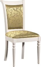Taranko Jedilni stol Krzeslo M - bel / zlato-zelen vzorec (A4 0304)