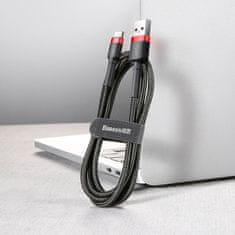 PRO Vzdržljiv najlonski kabel USB - USB-C QC3.0 3A 0,5M črna/rdeča