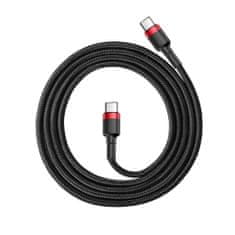 PRO Trajni prožni kabel USB-C PD PD 2.0 60W 20V 3A QC3.0 1M črno-rdeč kabel