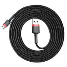 BASEUS Trajen fleksibilen kabel USB microUSB 1,5A 2M črna/rdeča