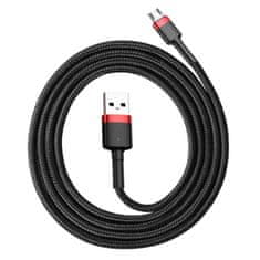 BASEUS Trajen fleksibilen kabel USB microUSB QC3.0 2.4A 1M črno-rdeč