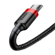 BASEUS Trajen fleksibilen kabel USB microUSB QC3.0 2.4A 1M črno-rdeč