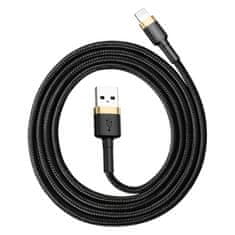 BASEUS Robusten pleten kabel USB za iPhone Lightning QC3 1 m - črno-zlati