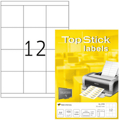 Herma Top Stick 8709 etikete, 70 x 67,7 mm, bele, 100/1