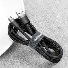 BASEUS Trajen fleksibilen kabel USB microUSB QC3.0 2.4A 1M črno-siv