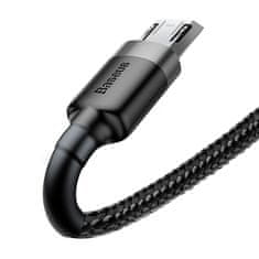 BASEUS Trajen fleksibilen kabel USB microUSB QC3.0 2.4A 1M črno-siv