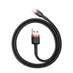 BASEUS Trajni prožni kabel USB Iphone Lightning QC3.0 2.4A 0.5M črno-rdeči kabel