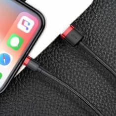 BASEUS Trajni najlonski kabel USB Iphone Lightning kabel QC3.0 2A 3M črno-rdeč