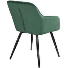 tectake 6 Marilyn Velvet-Look Chairs Temno zelena/črna