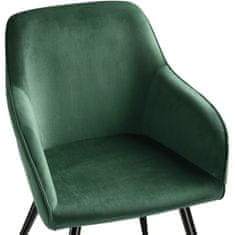 tectake 8 Marilyn Velvet-Look Chairs Temno zelena/črna